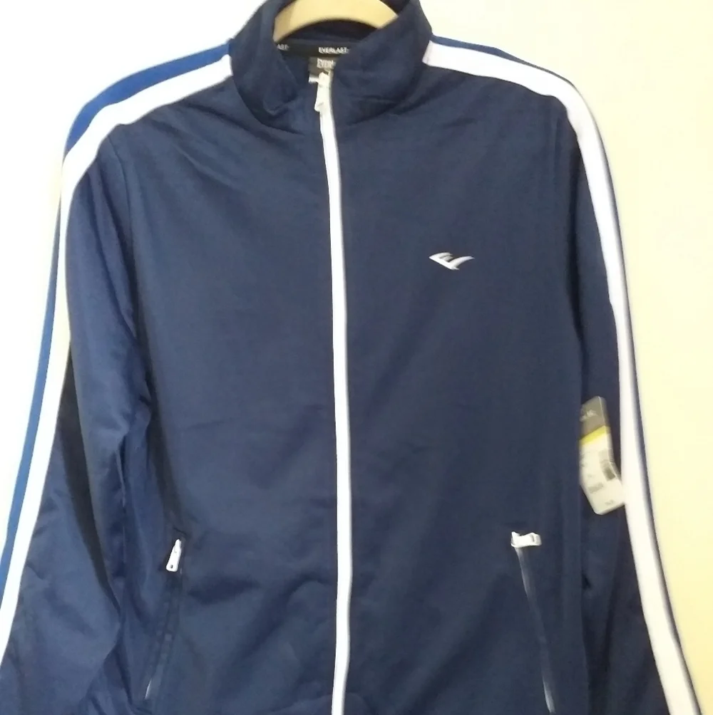 Everlast stripe track jacket Mens S Navy Performance Training  Y2k Sport